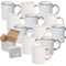 12 Pack of 11OZ MIXED GOLD & SILVER Rim & Handle Sublimation Ceramic Mugs - Professional Grade - Cardboard Box with Foam Supports